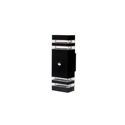 Lampa ogrodowa architektoniczna INEZ 2xGU10 IP65 - czarna z czujnikiem ruchu