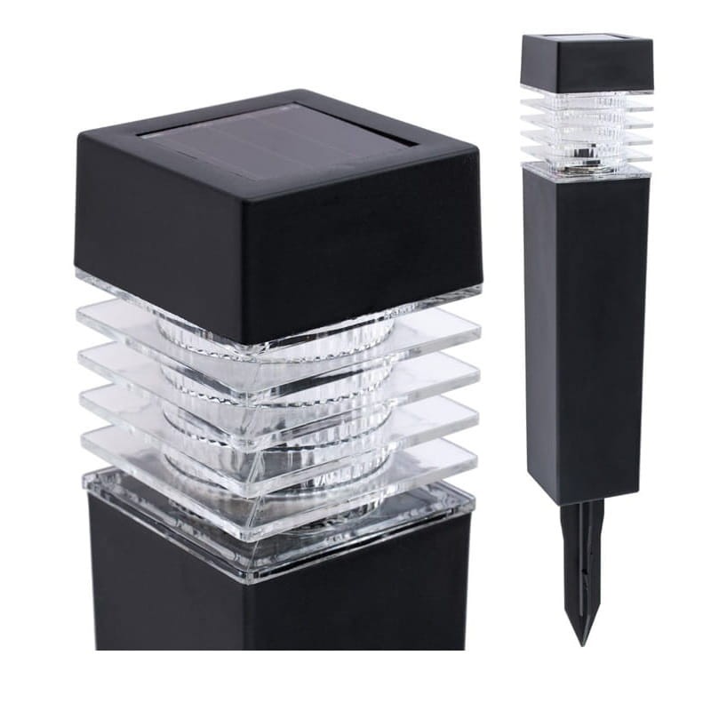 Lampa ogrodowa solarna wbijana MARTIN czarna biała neutralna