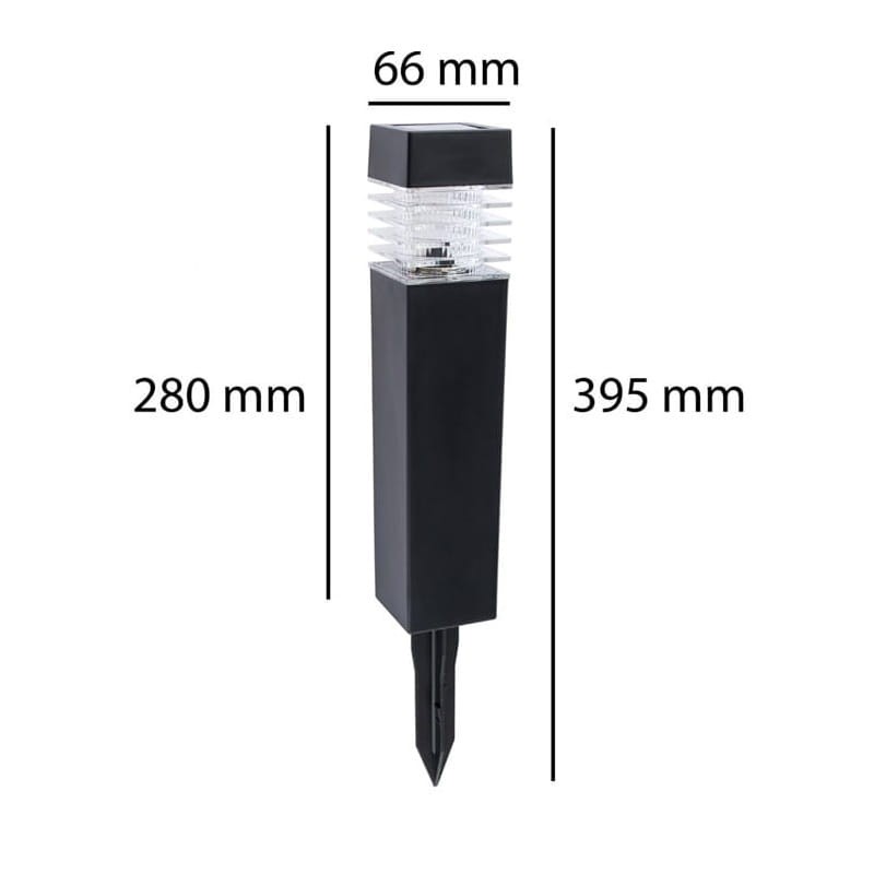 Lampa ogrodowa solarna wbijana MARTIN czarna biała neutralna wymiary