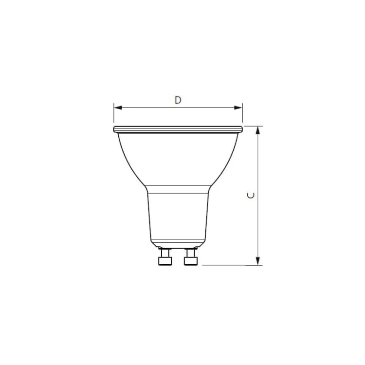 Żarówka LED Philips GU10 4,9W biała ciepła 120° Corepro LEDspot wymiary