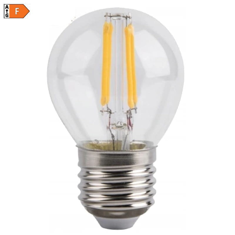 Żarówka LED E27 2W G45 biała ciepła Filament Edison kula