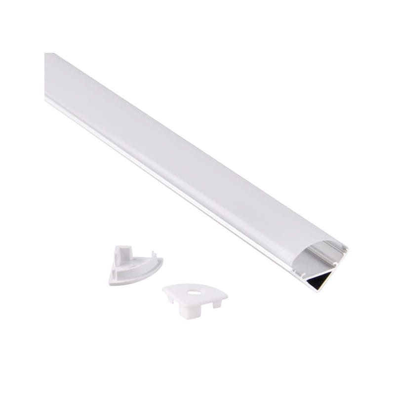PROFIL aluminiowy kątowy natynkowy satyna do TAŚMY LED 1 metr - zestaw