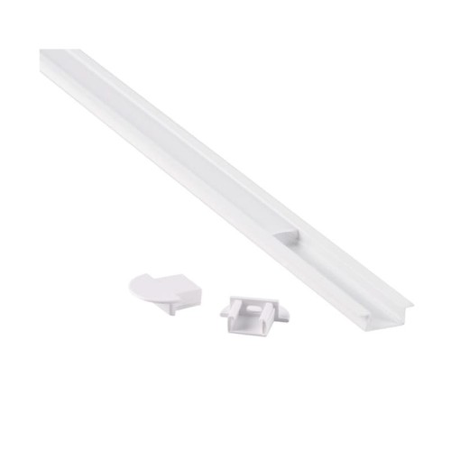 PROFIL aluminiowy wpuszczany biały do TAŚMY LED 1 metr - zestaw