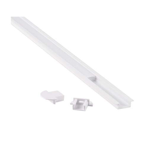PROFIL aluminiowy wpuszczany biały do TAŚMY LED 2 metry - zestaw