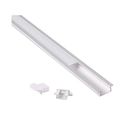 PROFIL aluminiowy wpuszczany satyna do TAŚMY LED 1 metr - zestaw