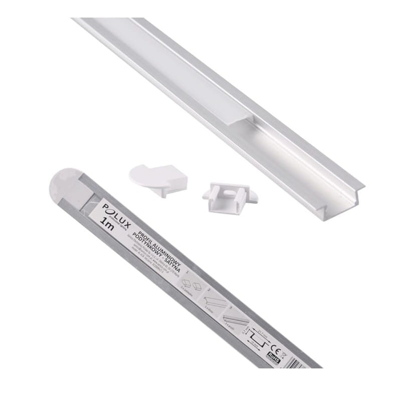 PROFIL aluminiowy wpuszczany satyna do TAŚMY LED 1 metr
