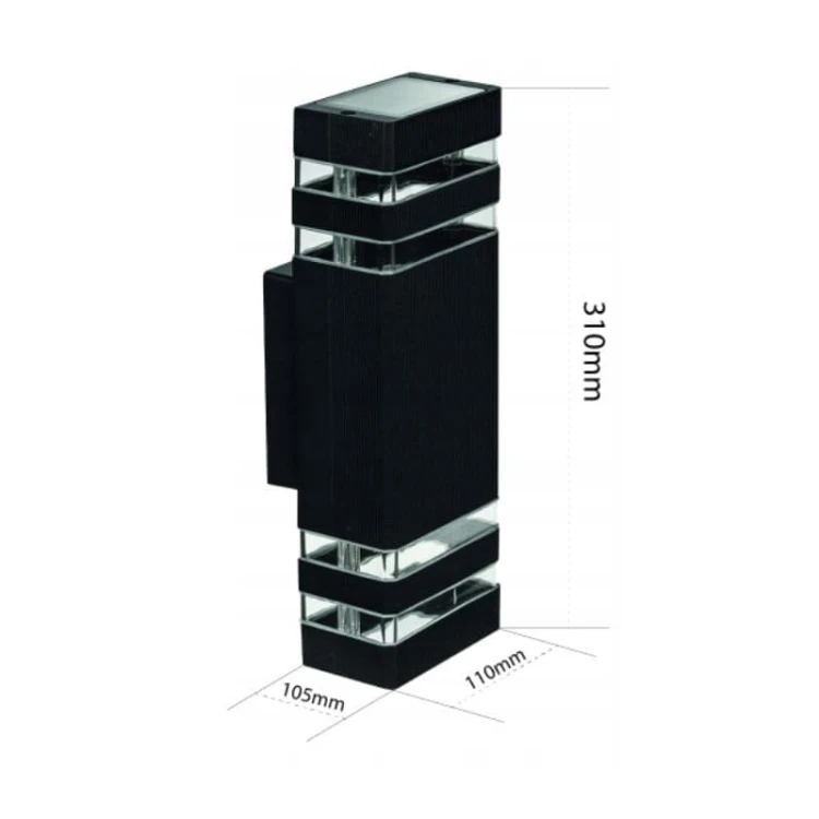 Lampa ogrodowa architektoniczna INEZ 2xGU10 IP54 - czarna wymiary