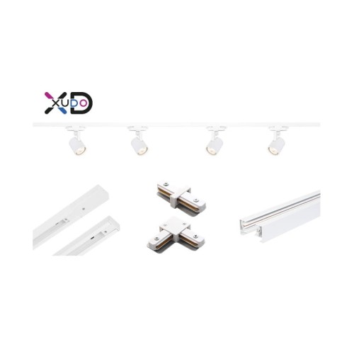 Zestaw szynowy Tracklight biały 4 x reflektor GU10 + 2x szyna 0,75m. 1-F + łącznik prosty "I" + łącznik typu "L"