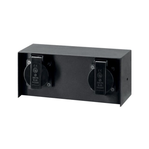 Gniazdo elewacyjne 2x230V IP44 czarne