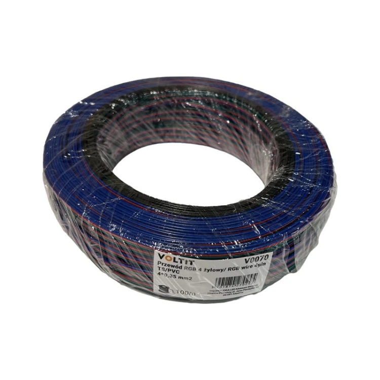 Przewód kabel 4-żyłowy LED RGB 4x0,35mm2 TS/PVC- 1 metr