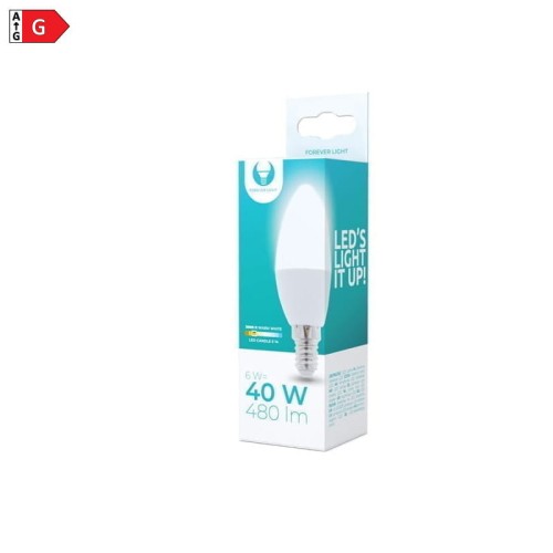 Żarówka LED E14 6W biała ciepła świeczka C37