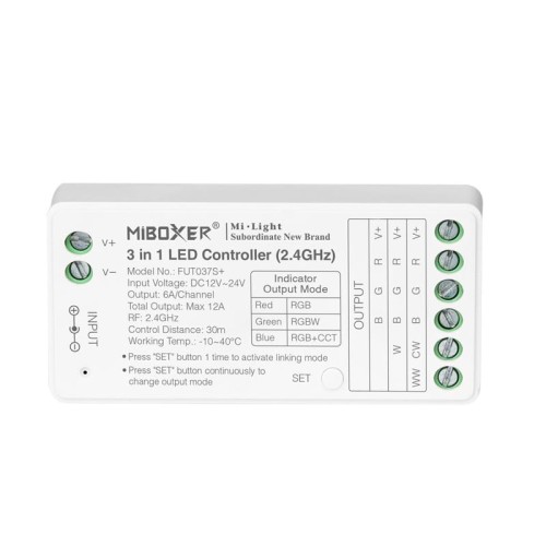 Sterownik LED 3w1 RGB/RGBW/RGB+CCT  12A Milight FUT037S+ (FUT037 / FUT038 / FUT039)