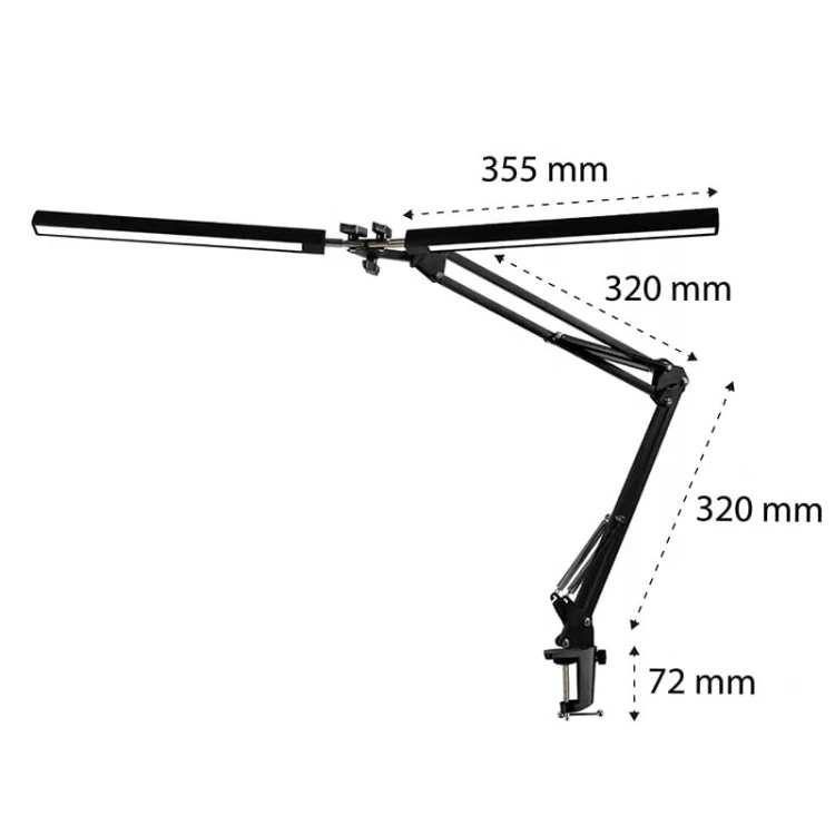 Lampa biurkowa kreślarska 14W Polino 3000K/4000K/6000K czarna_6