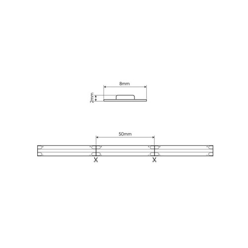 Taśma LED LEDline PRIME COB 8W/m 320 chips/m 24V 2700K IP66 biała ciepła 1m. wymiary