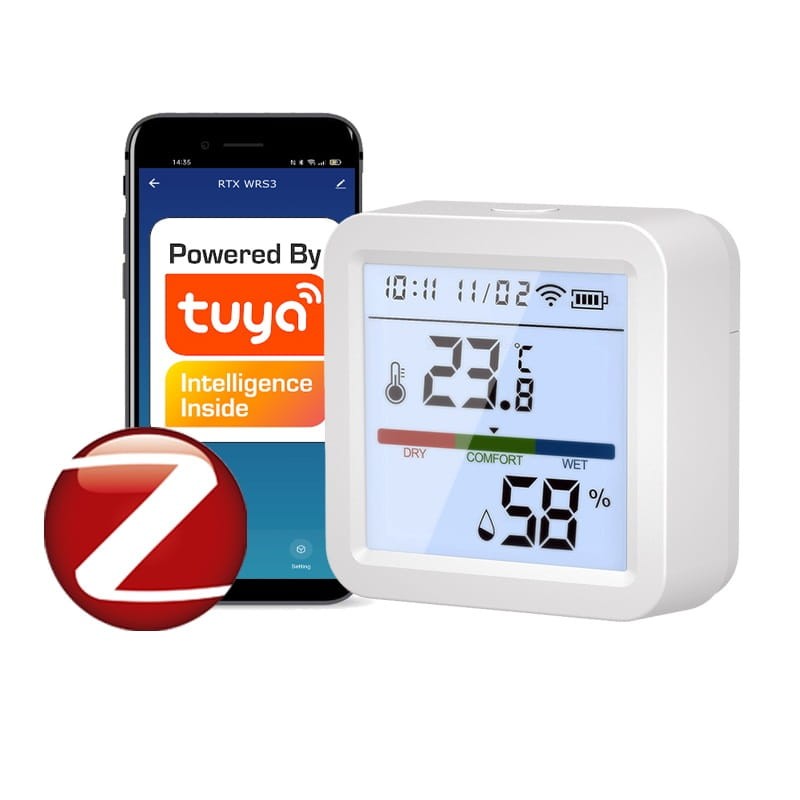 Czujnik temperatury i wilgotności ZigBee z wyświetlaczem LCD