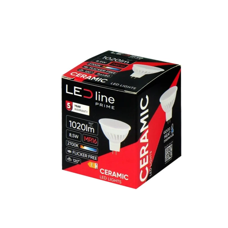 Żarówka LED MR16 8,5W PRIME ciepła 2700K 1020lm 10-18V AC/DC opakowanie