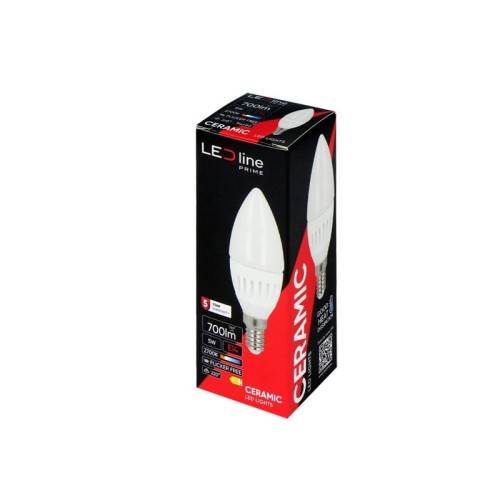 Żarówka LED E14 5W PRIME ciepła 2700K 700lm świeczka C37 170-250V opakowanie