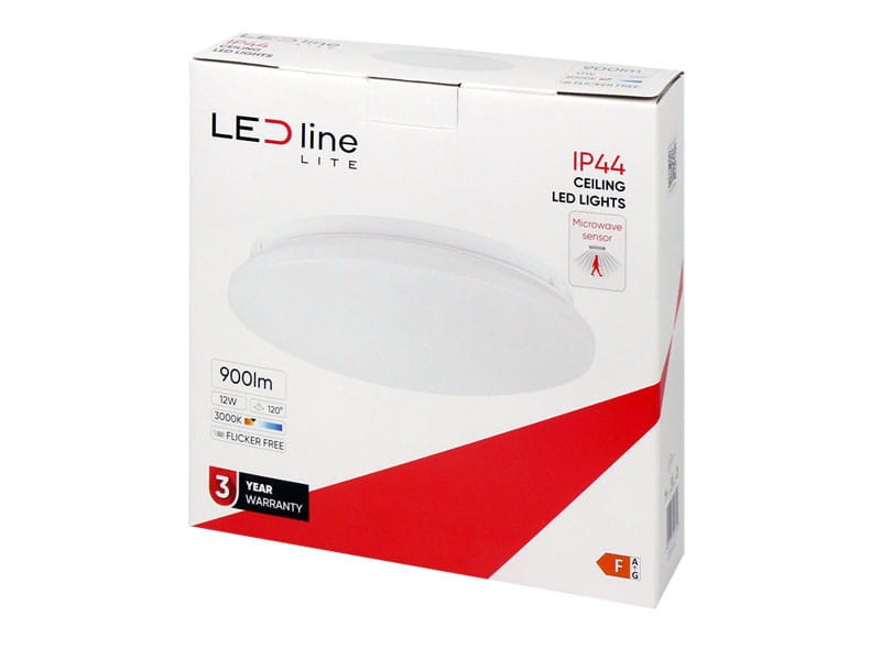 Plafon lampa LED LITE 12W IP44 3000K z czujnikiem ruchu opakowanie