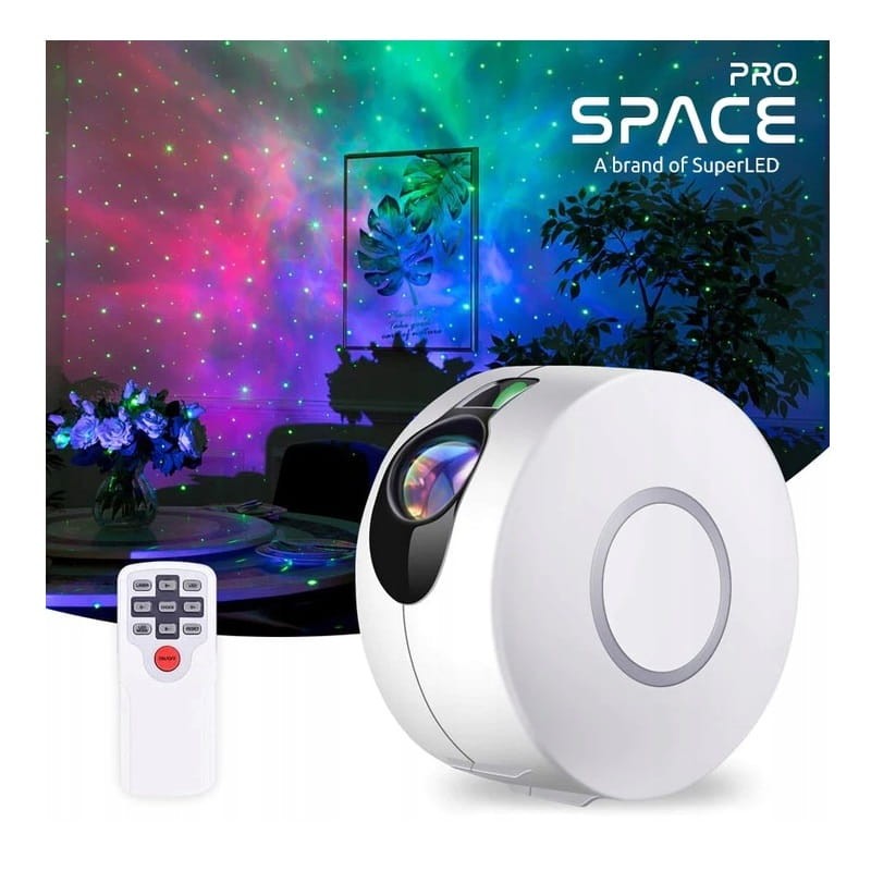 Projektor gwiazd, rzutnik laserowy 3D LED Space PRO Galaxy  z pilotem
