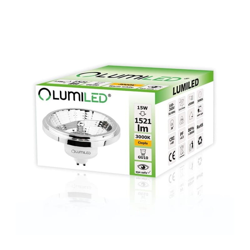 Żarówka LED GU10 ES111 15W Tristan biała ciepła 24° opakowanie