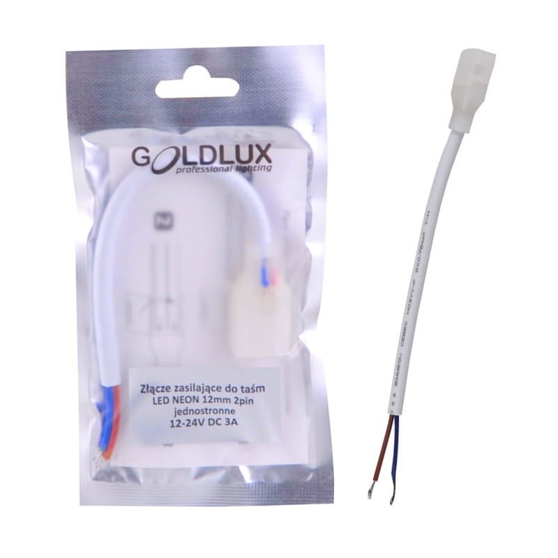 Złączka pojedyncza click 12 mm 2 pin do taśm NEON z przewodem opakowanie