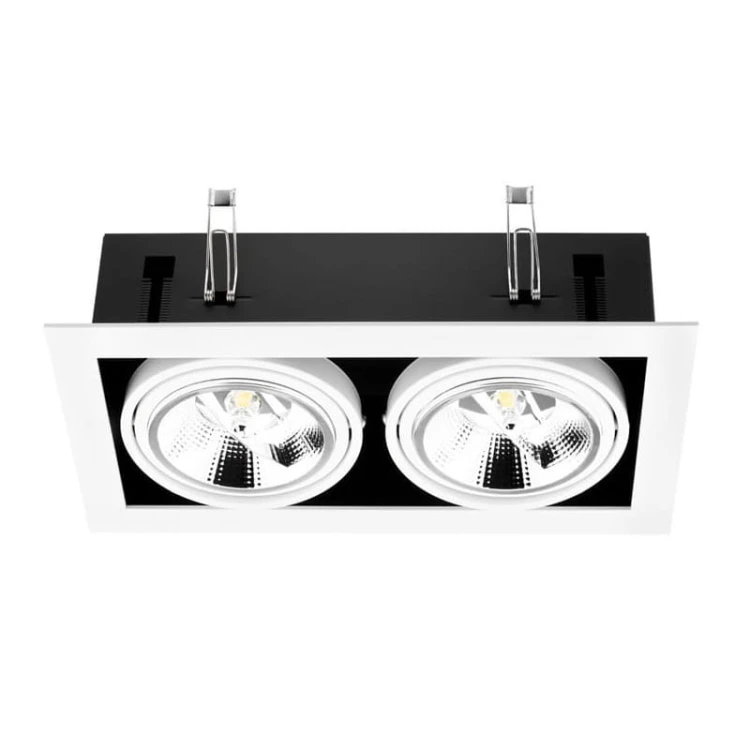 Oprawa podtynkowa, sufitowa, kwadratowa, podwójna 2 x ES111 GU10 230V