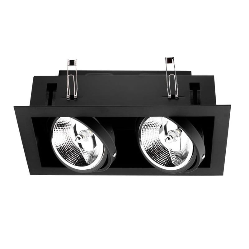 Oprawa podtynkowa, sufitowa, kwadratowa, podwójna 2 x ES111 GU10 230V CANIS - czarna