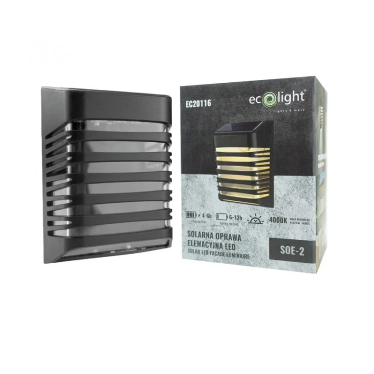 Lampa elewacyjna LED SOLARNA biała neutralna z czujnikiem zmierzchu z opakowaniem