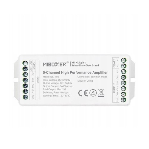 Wzmacniacz 5-kanałowy RGB+CCT 15A 12-24V MILIGHT PA5