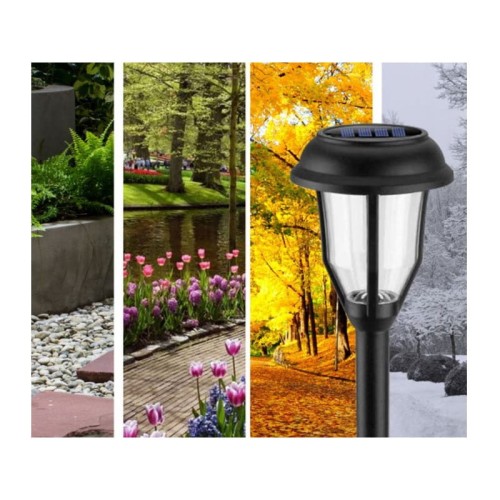 Lampa ogrodowa LED solarna wbijana 40cm płomień, pochodnia zdjęcie poglądowe