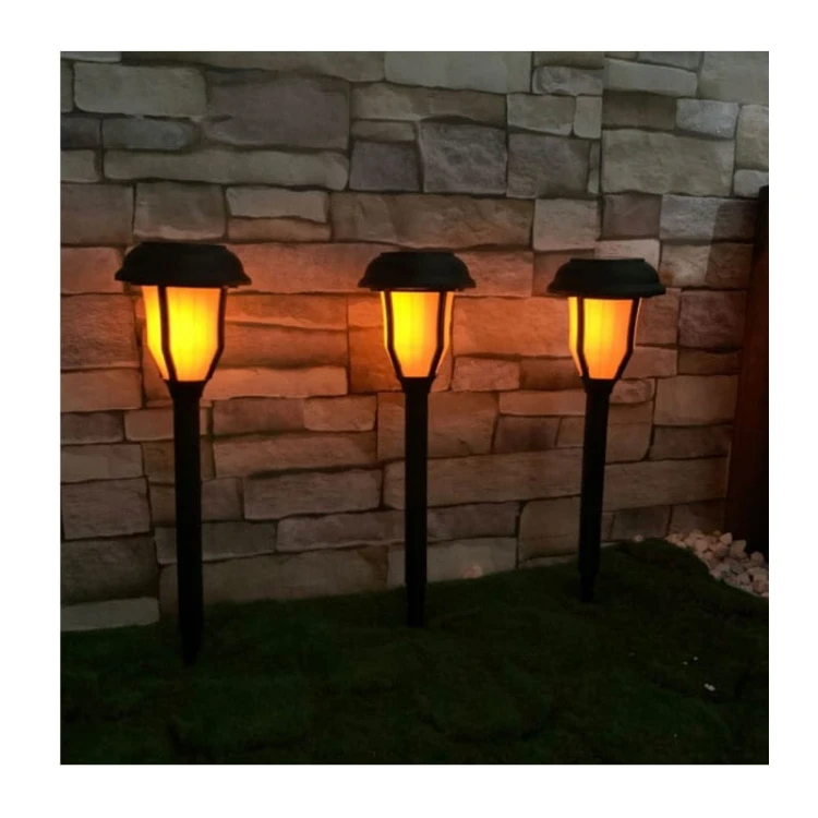 Lampa ogrodowa LED solarna wbijana 40cm płomień