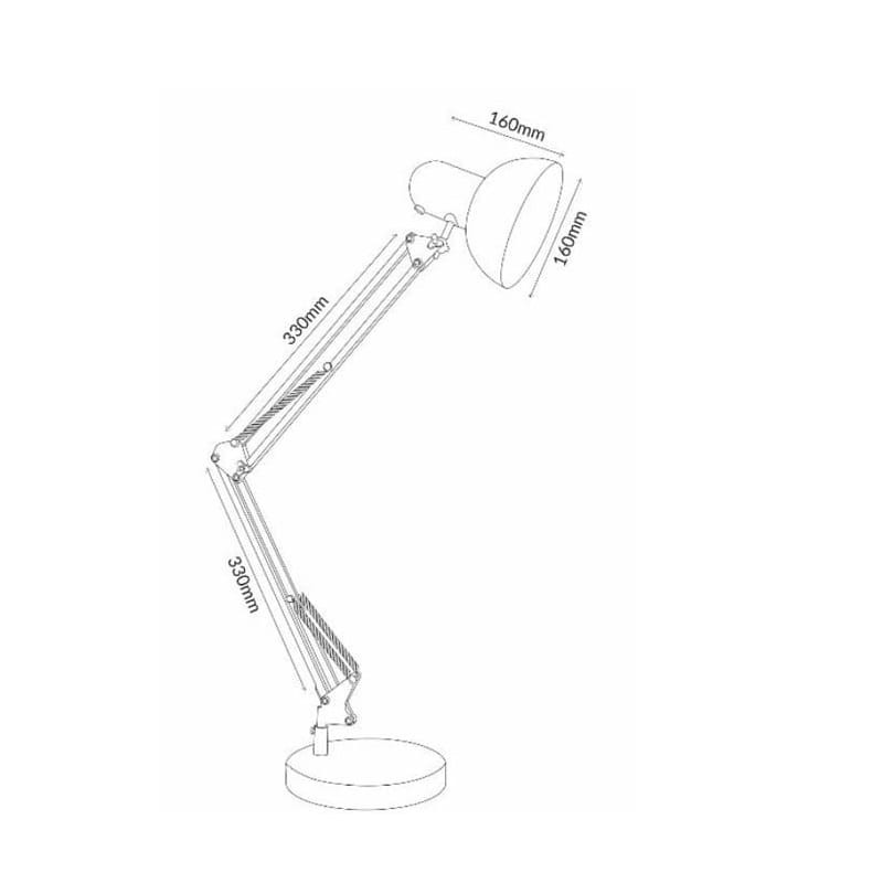 Lampa biurkowa DEON E27 stalowa biała wymiary