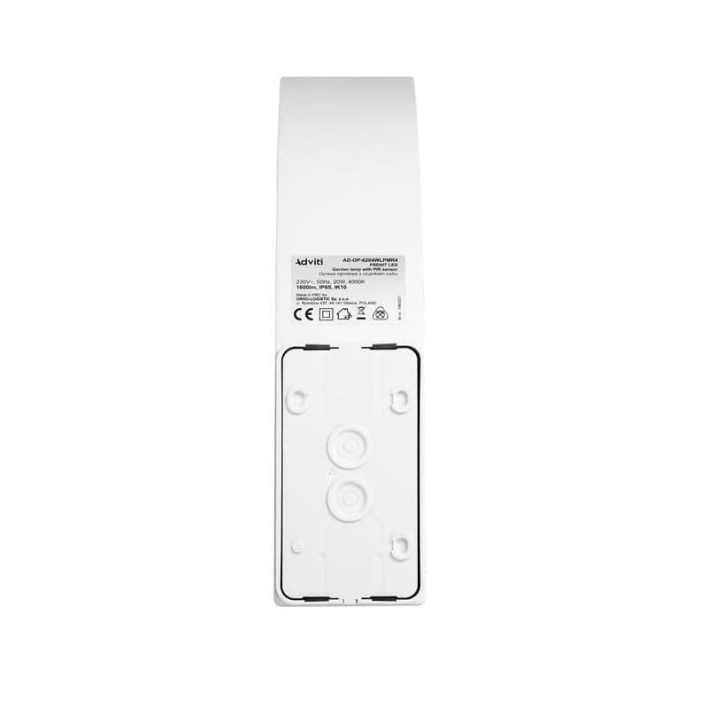 Kinkiet, lampa ogrodowa, elewacyjna LED 20W IP65 4000K FRENIT z czujnikiem ruchu i zmierzchu - biała montaż
