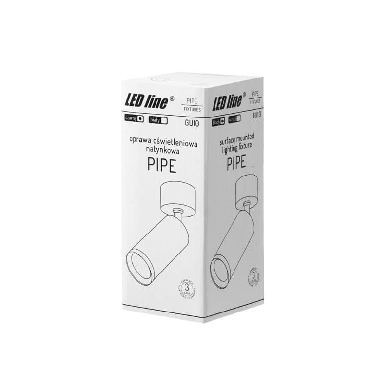 Kinkiet, lampa pojedyncza, oprawa natynkowa PIPE GU10 ruchoma czarna opakowanie