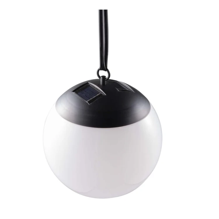 Lampa ogrodowa solarna kula wisząca 20cm biała neutralna