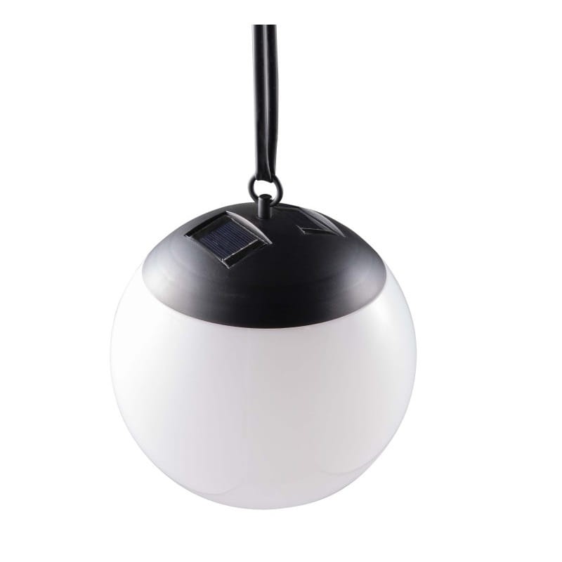 Lampa ogrodowa solarna kula wisząca 20cm biała neutralna