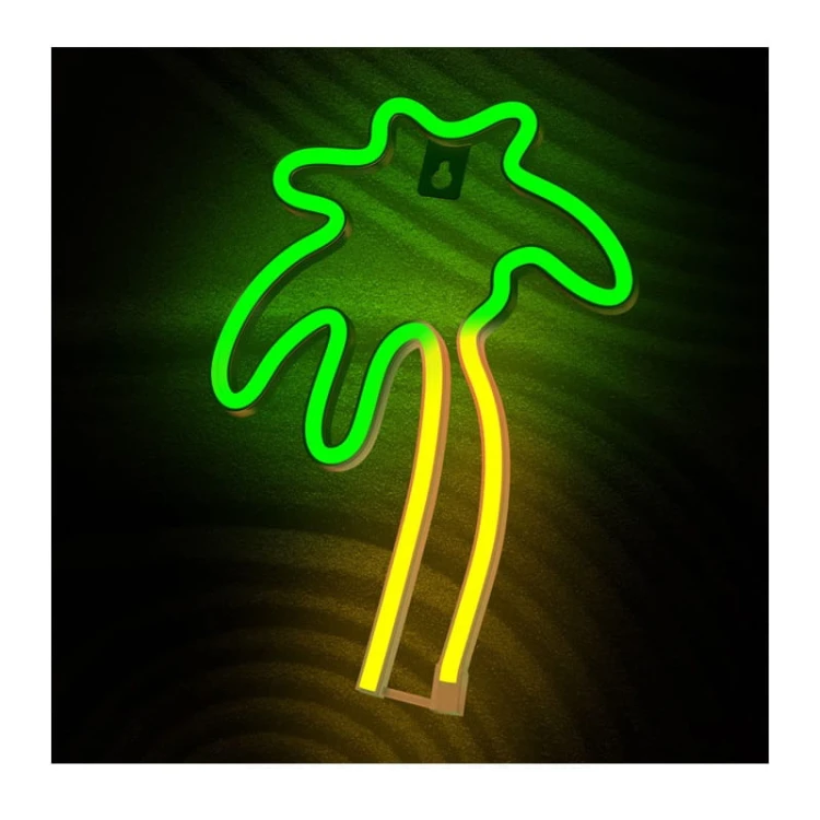 Neon dekoracyjny LED PALMA pomarańcz zielona NNE04