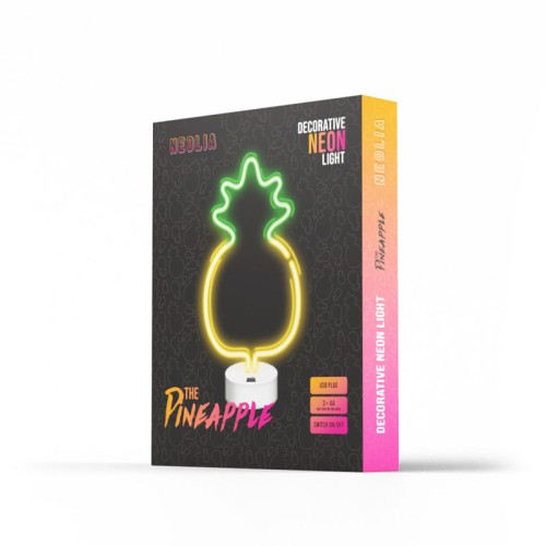 Neon dekoracyjny LED ANANAS żółto zielony NNE05 Neolia + USB opakowanie