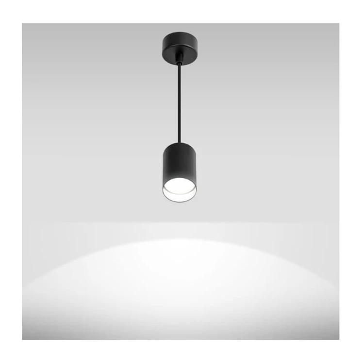 Lampa pojedyncza, oprawa zwieszana PIPE GU10 czarna zdjęcie poglądowe