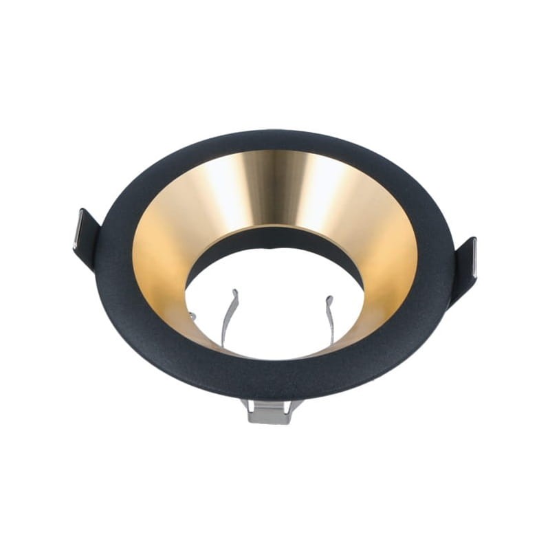 Oprawa GU10, MR16 okrągła, stała, odlew - aluminium czarno-złota