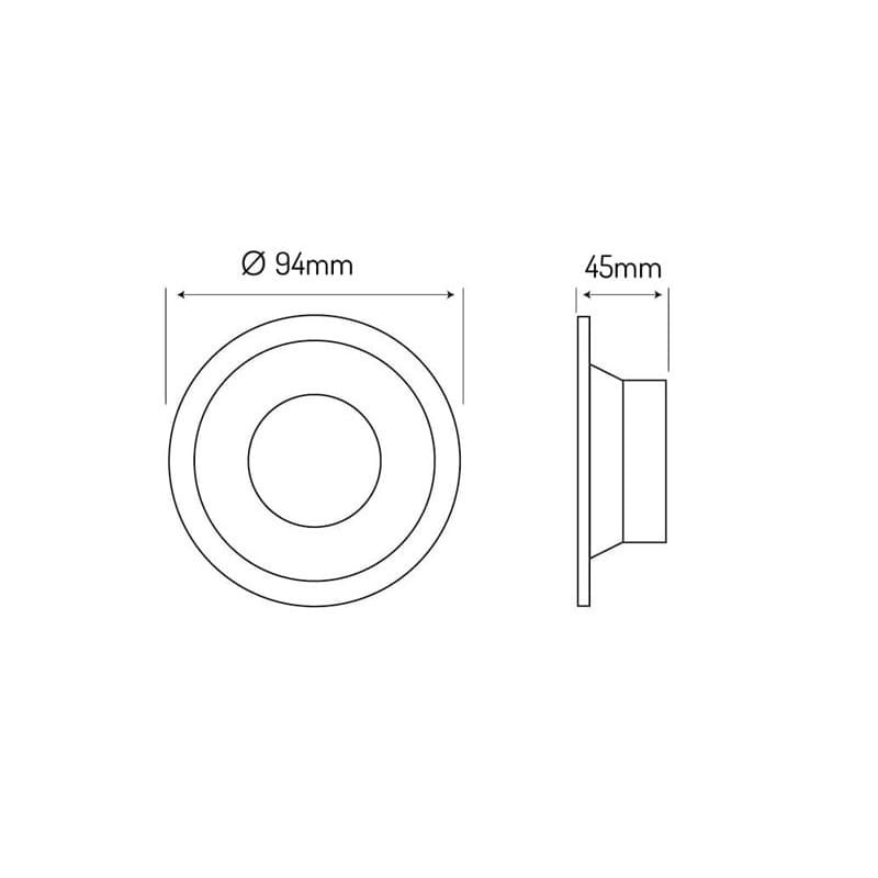 Oprawa GU10, MR16 okrągła, stała, odlew - aluminium czarno-złota wymiary
