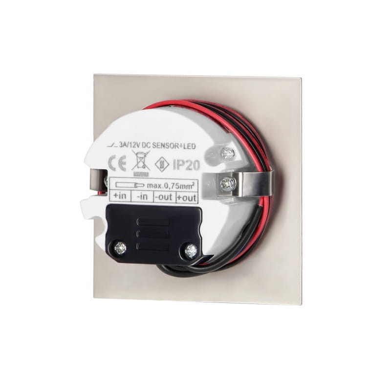 Oprawa schodowa LED 1,5W 12V DRACO biała neutralna - satyna z czujnikiem ruchu i zmierzchu z przewodem