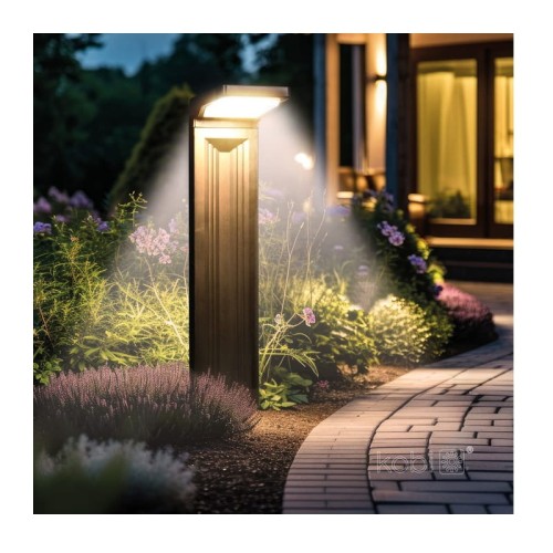 Lampa ogrodowa solarna wbijana słupek 0,2W 58,5cm zimna SPIKE na podjeździe