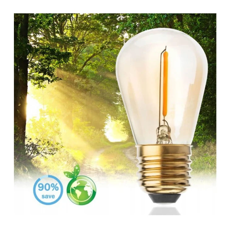 Żarówka LED E27 1,3W ST14 Filament biała ciepła - 4-pak ekologiczna