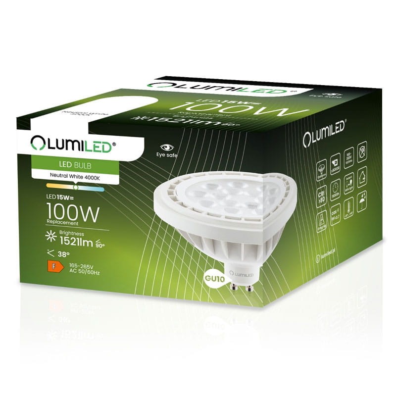 Żarówka LED GU10 ES111 15W biała neutralna 38° biała opakowanie