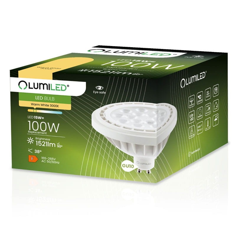 Żarówka LED GU10 ES111 15W biała ciepła 38° biała opakowanie