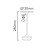 Lampa stołowa 2,5W 250lm CCT IP20 czarna aku 2x2000mAh CAMELIA wymiary