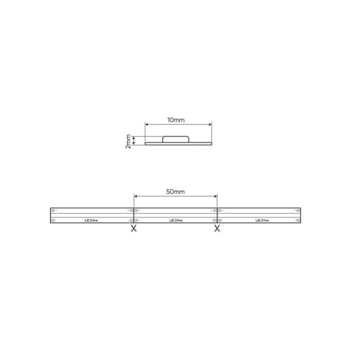 Taśma LED LEDline PRIME COB 18W/m 480 chips/m 24V 4000K IP20 biała neutralna 1m. wymiary