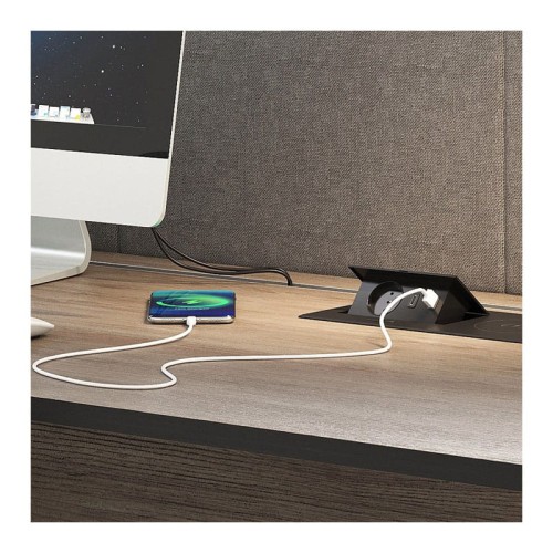 Gniazdo meblowe ZEOBOX z USB A+C wpuszczane na biurko