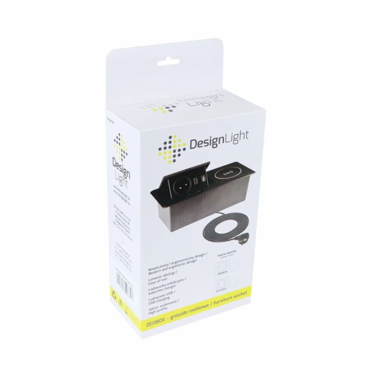 Gniazdo meblowe ZEOBOX z USB A+C wpuszczane opakowanie